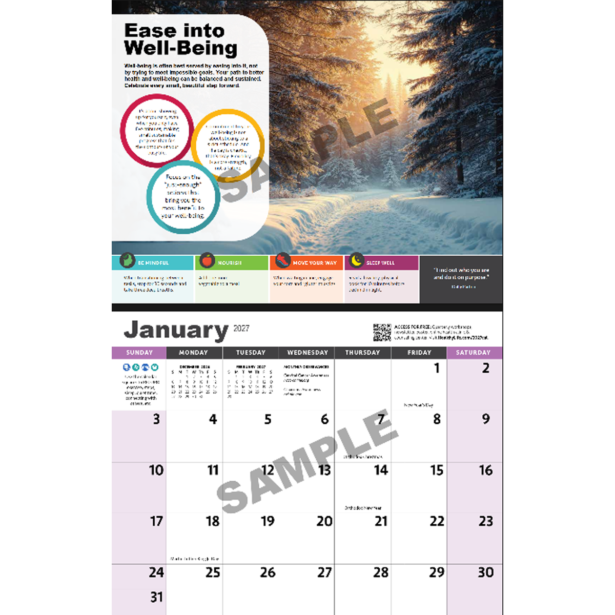 2027 Ways to Well-Being® Wall Calendar